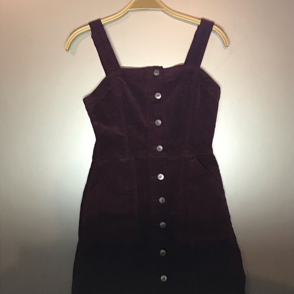 H&M burgundy buttoned dress - Picture 1 of 4